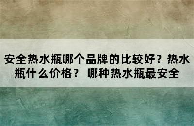 安全热水瓶哪个品牌的比较好？热水瓶什么价格？ 哪种热水瓶最安全